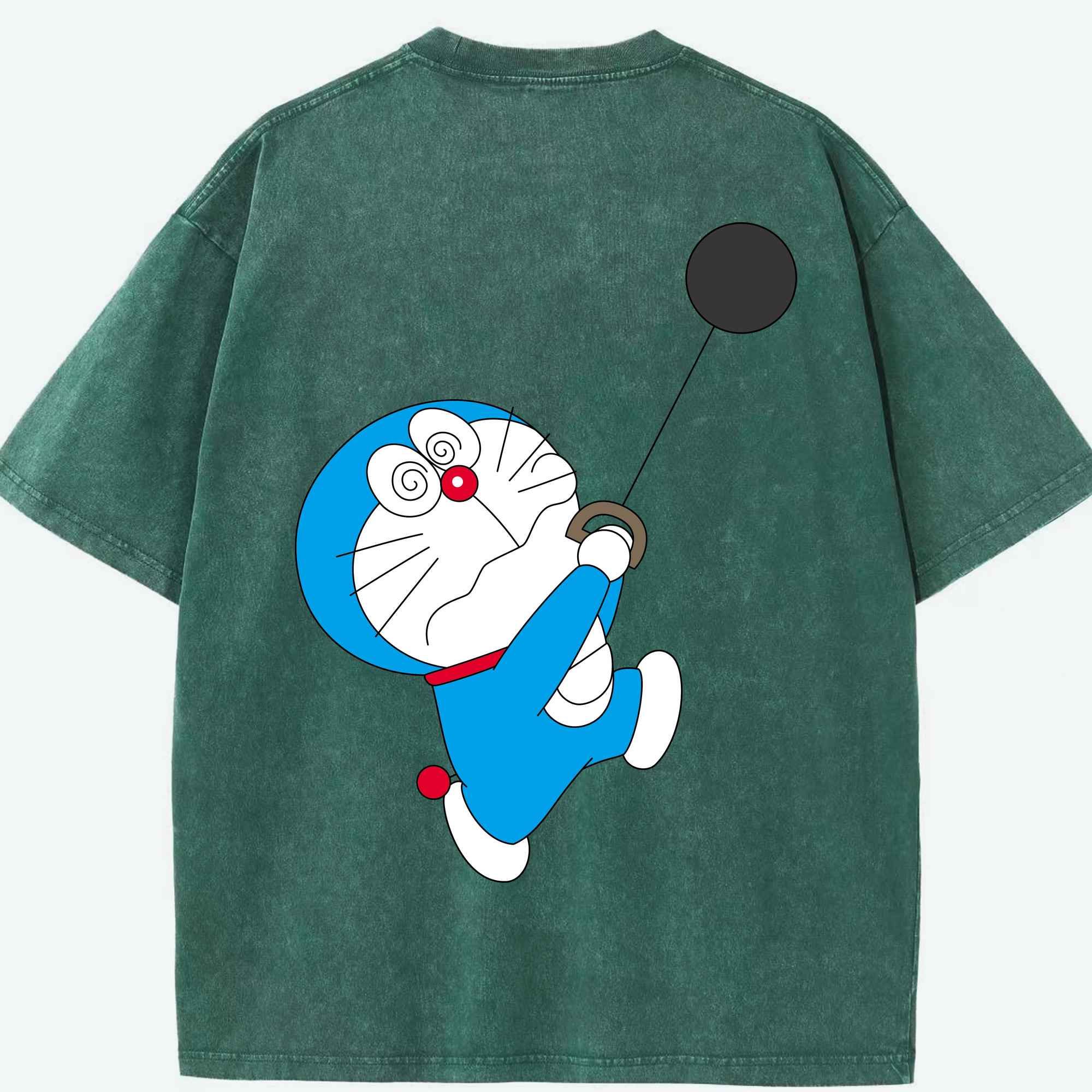 （画像用） ドラえもん Doraemon 綿100% ヴィンテージ風 半袖Tシャツ（背面プリント）